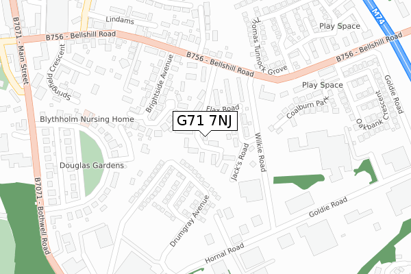 G71 7NJ map - large scale - OS Open Zoomstack (Ordnance Survey)