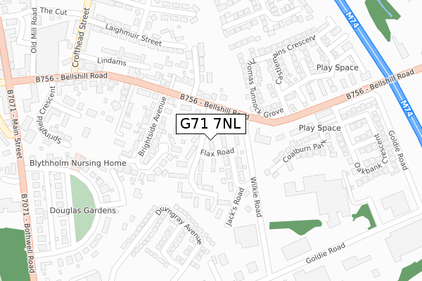 G71 7NL map - large scale - OS Open Zoomstack (Ordnance Survey)