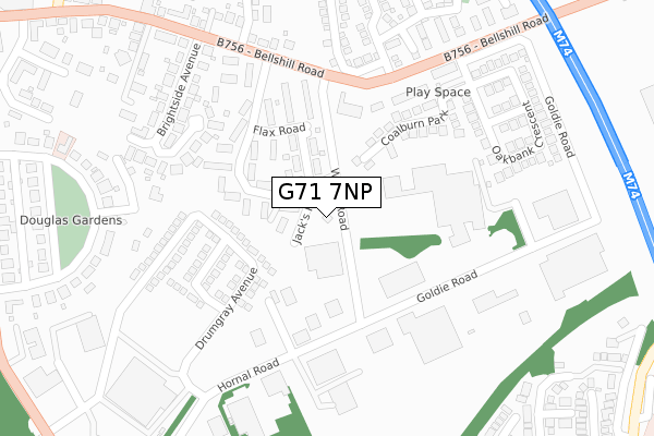 G71 7NP map - large scale - OS Open Zoomstack (Ordnance Survey)