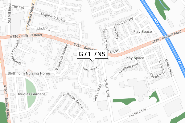 G71 7NS map - large scale - OS Open Zoomstack (Ordnance Survey)