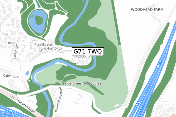 G71 7WQ map - large scale - OS Open Zoomstack (Ordnance Survey)