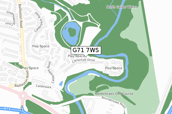 G71 7WS map - large scale - OS Open Zoomstack (Ordnance Survey)