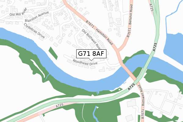 G71 8AF map - large scale - OS Open Zoomstack (Ordnance Survey)