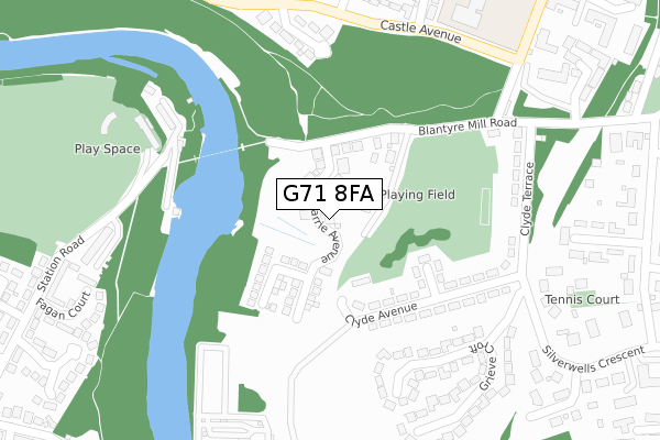 G71 8FA map - large scale - OS Open Zoomstack (Ordnance Survey)