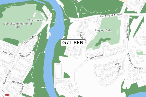 G71 8FN map - large scale - OS Open Zoomstack (Ordnance Survey)