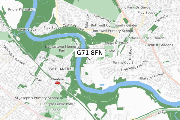 G71 8FN map - small scale - OS Open Zoomstack (Ordnance Survey)