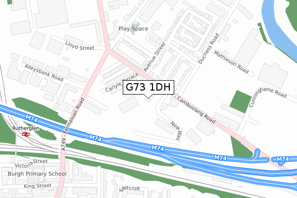 G73 1DH map - large scale - OS Open Zoomstack (Ordnance Survey)