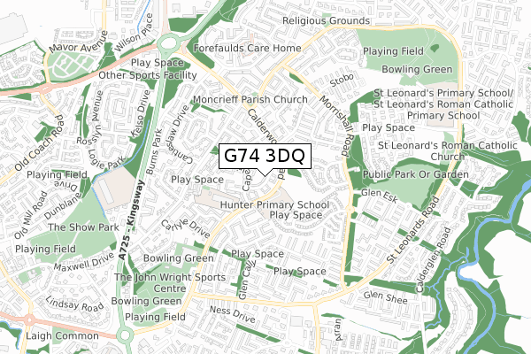 G74 3DQ map - small scale - OS Open Zoomstack (Ordnance Survey)