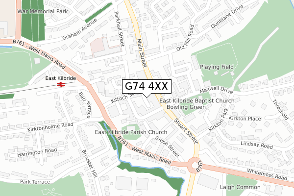 G74 4XX map - large scale - OS Open Zoomstack (Ordnance Survey)