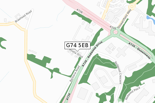 G74 5EB map - large scale - OS Open Zoomstack (Ordnance Survey)