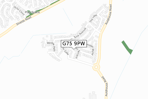 G75 9PW map - large scale - OS Open Zoomstack (Ordnance Survey)