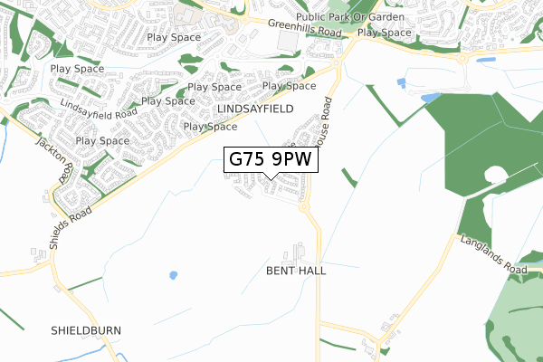 G75 9PW map - small scale - OS Open Zoomstack (Ordnance Survey)