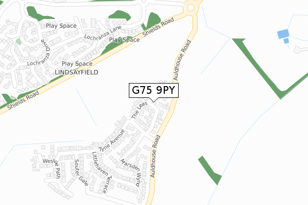 G75 9PY map - large scale - OS Open Zoomstack (Ordnance Survey)