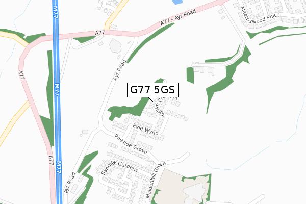 G77 5GS map - large scale - OS Open Zoomstack (Ordnance Survey)