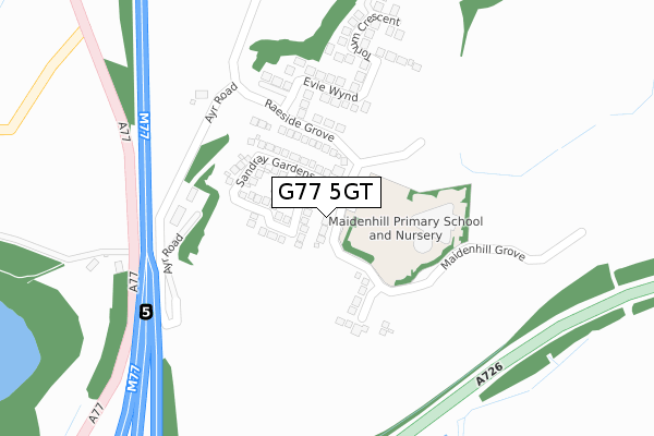 G77 5GT map - large scale - OS Open Zoomstack (Ordnance Survey)