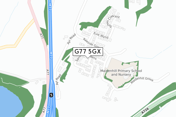 G77 5GX map - large scale - OS Open Zoomstack (Ordnance Survey)