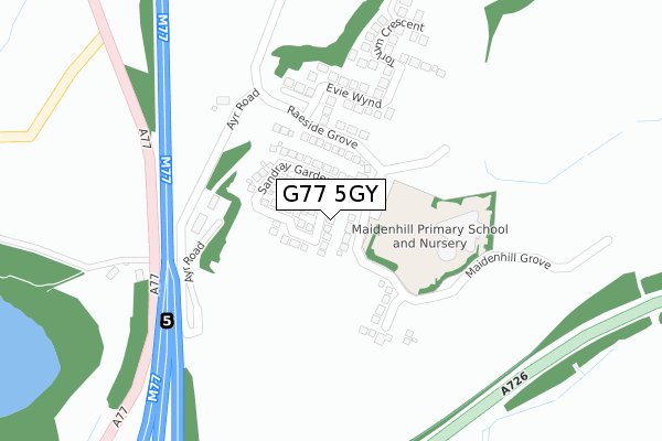 G77 5GY map - large scale - OS Open Zoomstack (Ordnance Survey)