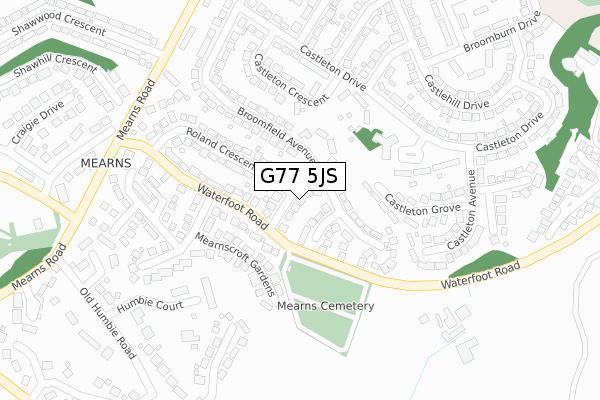 G77 5JS map - large scale - OS Open Zoomstack (Ordnance Survey)