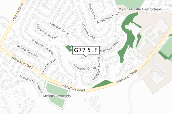 G77 5LF map - large scale - OS Open Zoomstack (Ordnance Survey)