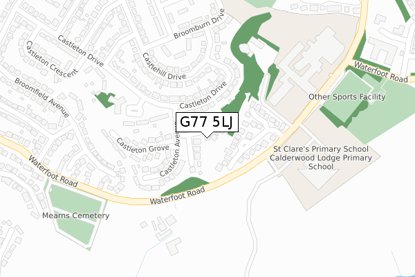 G77 5LJ map - large scale - OS Open Zoomstack (Ordnance Survey)