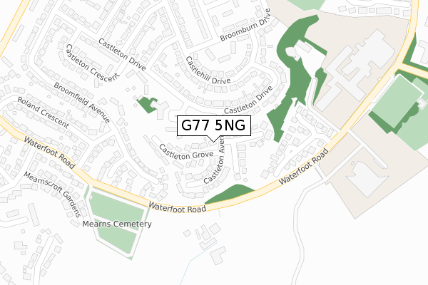 G77 5NG map - large scale - OS Open Zoomstack (Ordnance Survey)