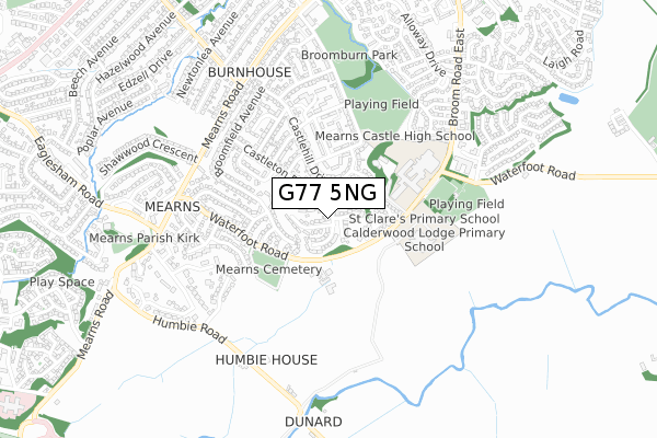 G77 5NG map - small scale - OS Open Zoomstack (Ordnance Survey)