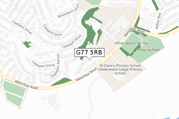 G77 5RB map - large scale - OS Open Zoomstack (Ordnance Survey)