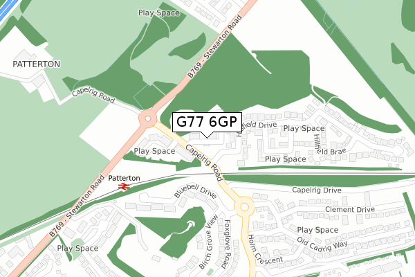 G77 6GP map - large scale - OS Open Zoomstack (Ordnance Survey)