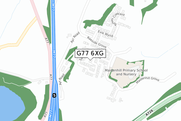 G77 6XG map - large scale - OS Open Zoomstack (Ordnance Survey)