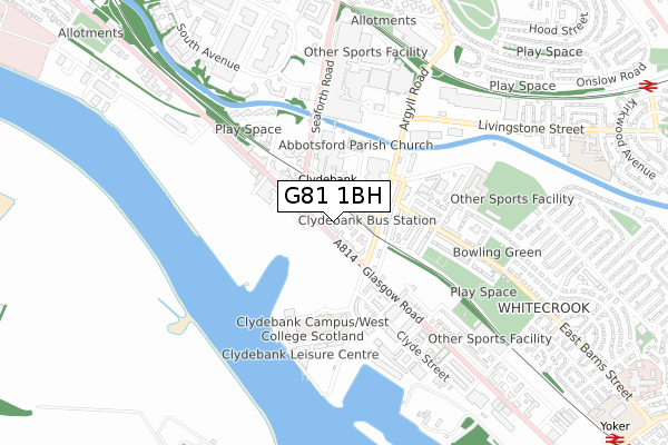 G81 1BH map - small scale - OS Open Zoomstack (Ordnance Survey)