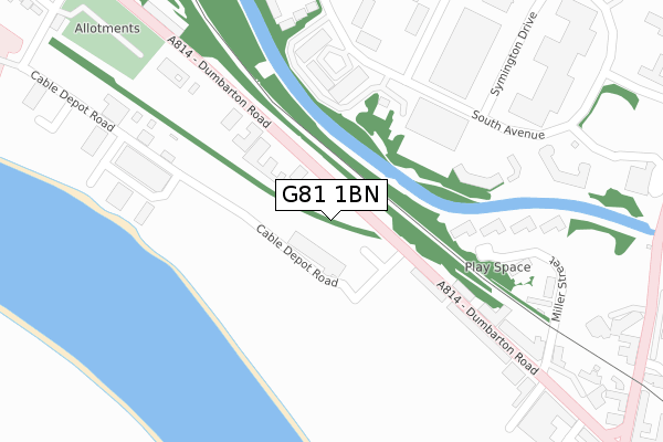 G81 1BN map - large scale - OS Open Zoomstack (Ordnance Survey)