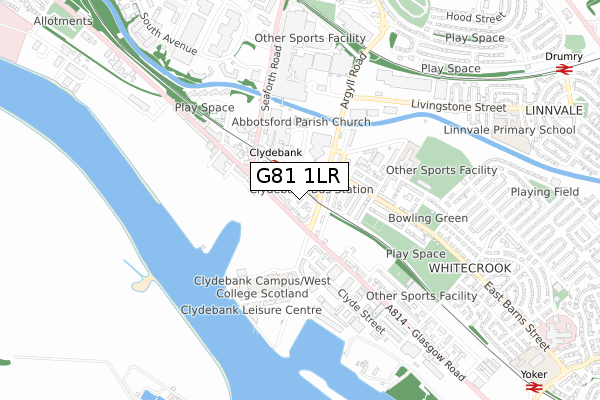 G81 1LR map - small scale - OS Open Zoomstack (Ordnance Survey)