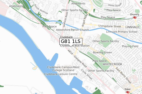 G81 1LS map - small scale - OS Open Zoomstack (Ordnance Survey)