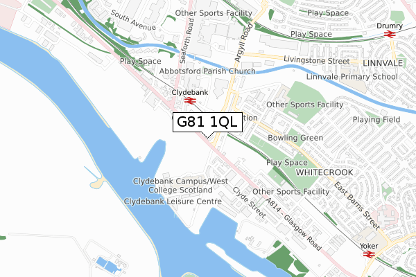 G81 1QL map - small scale - OS Open Zoomstack (Ordnance Survey)