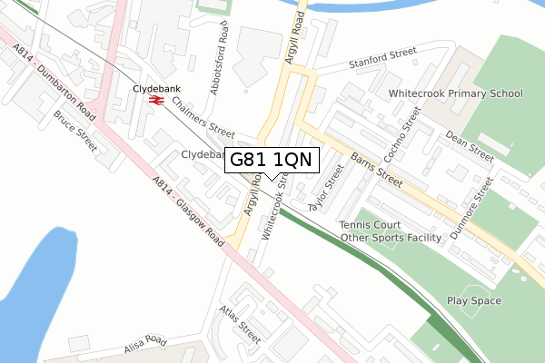 G81 1QN map - large scale - OS Open Zoomstack (Ordnance Survey)