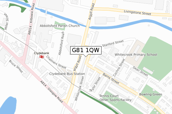 G81 1QW map - large scale - OS Open Zoomstack (Ordnance Survey)