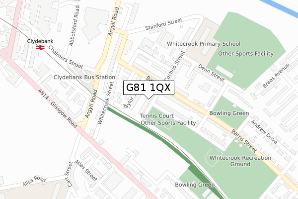 G81 1QX map - large scale - OS Open Zoomstack (Ordnance Survey)