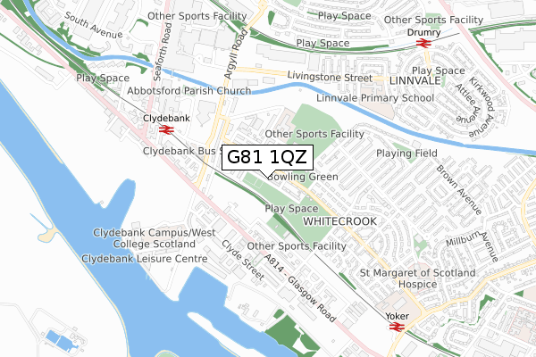 G81 1QZ map - small scale - OS Open Zoomstack (Ordnance Survey)