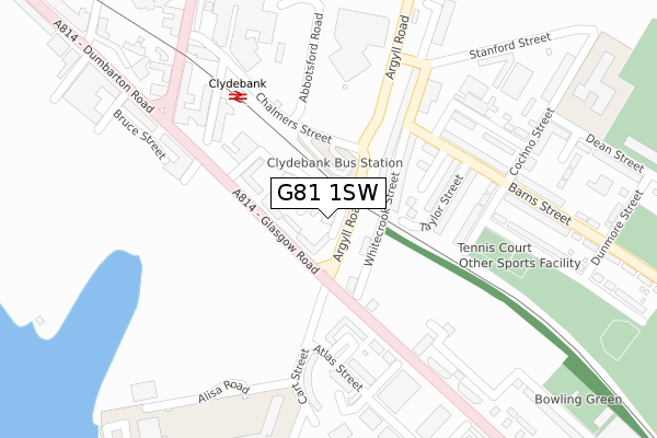 G81 1SW map - large scale - OS Open Zoomstack (Ordnance Survey)