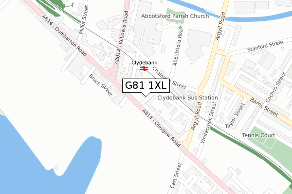 G81 1XL map - large scale - OS Open Zoomstack (Ordnance Survey)