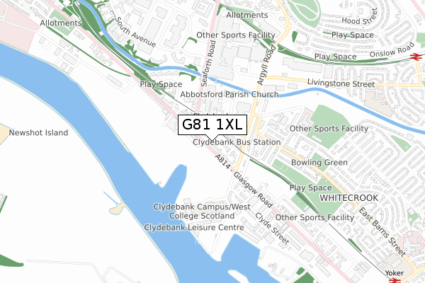 G81 1XL map - small scale - OS Open Zoomstack (Ordnance Survey)