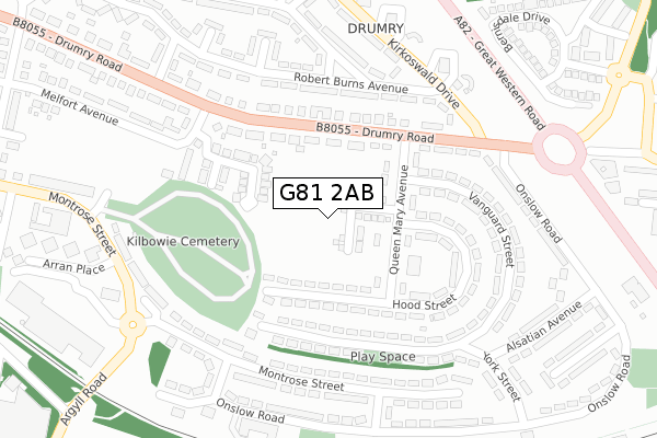 G81 2AB map - large scale - OS Open Zoomstack (Ordnance Survey)