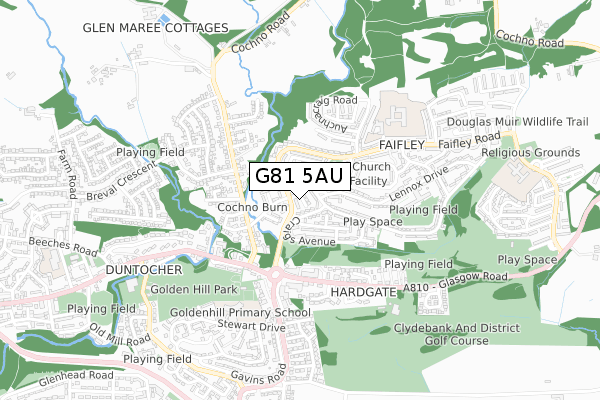 G81 5AU map - small scale - OS Open Zoomstack (Ordnance Survey)