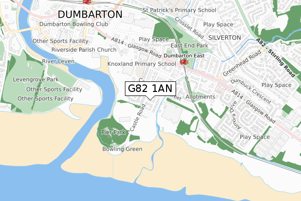 G82 1AN map - small scale - OS Open Zoomstack (Ordnance Survey)