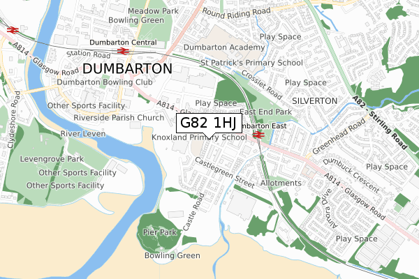 G82 1HJ map - small scale - OS Open Zoomstack (Ordnance Survey)