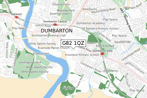 G82 1QZ map - small scale - OS Open Zoomstack (Ordnance Survey)