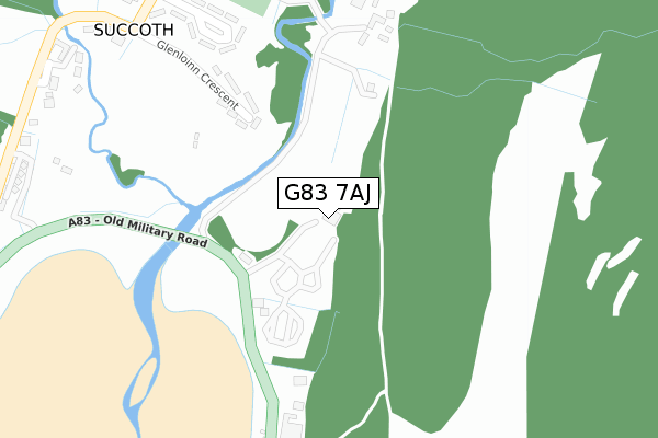 G83 7AJ map - large scale - OS Open Zoomstack (Ordnance Survey)