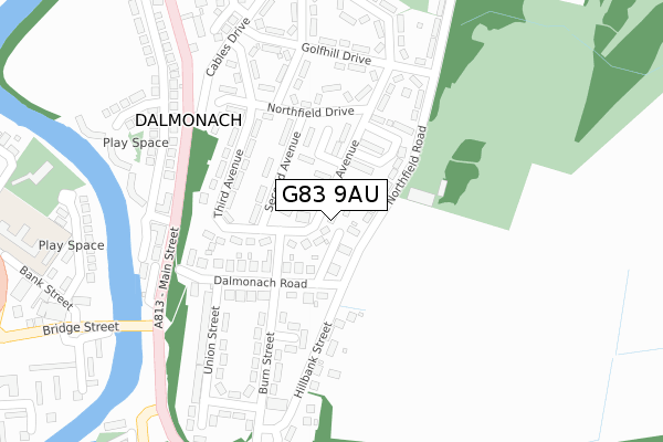 G83 9AU map - large scale - OS Open Zoomstack (Ordnance Survey)