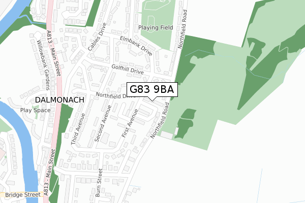 G83 9BA map - large scale - OS Open Zoomstack (Ordnance Survey)