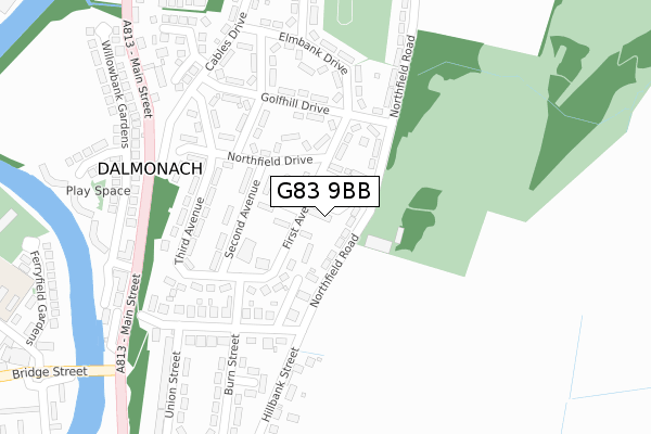 G83 9BB map - large scale - OS Open Zoomstack (Ordnance Survey)